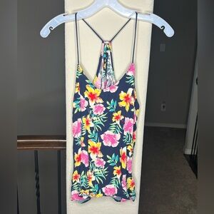 NO Boundaries Tropical Print Tank Top Size XL Colorful Tropical